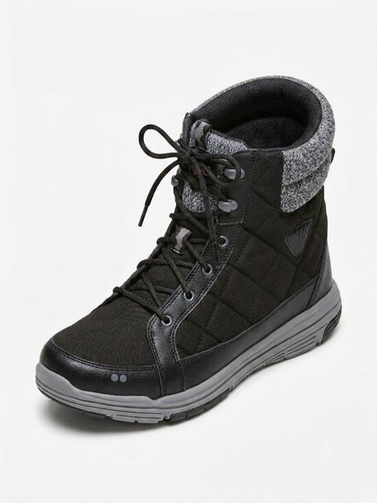 Ryka Shoes - Ryka Aurora Winter Boots Womens Size 8 Black Gray Lace Up Comfort Hiking Shoes